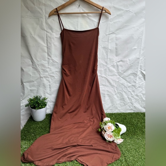 Reformation Hex Knit Dress Brown Size XS new without tags nice twist on back - Picture 4 of 11